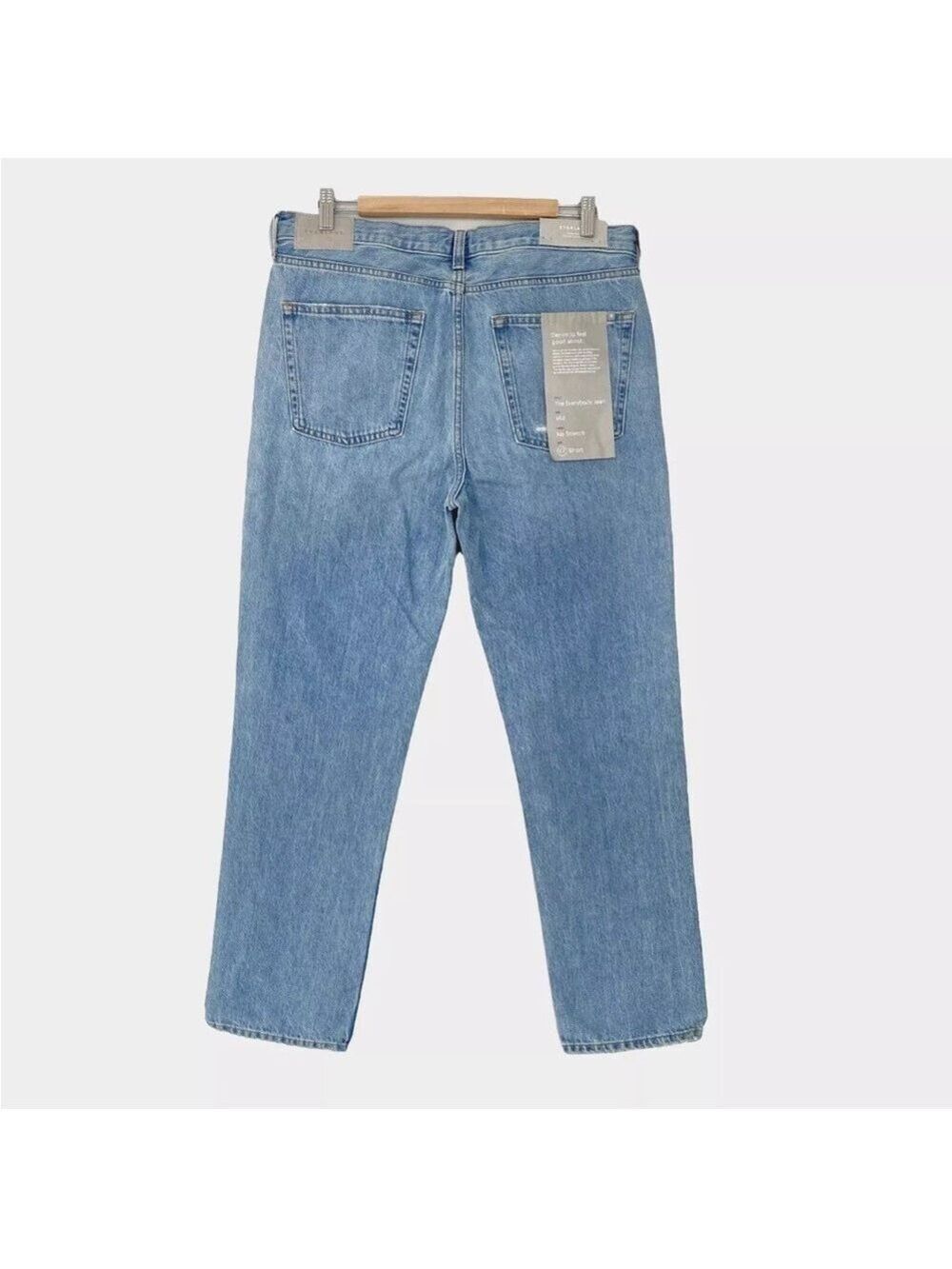 EVERLANE The Everybody Jean Sz E7 Short 30" inseam (Meas. 34" waist) Distressed - Picture 4 of 16